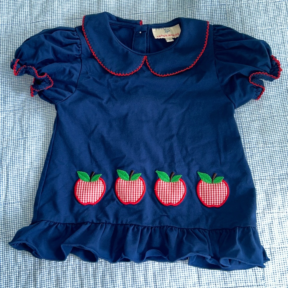Smocking Bird apple top short sleeve size 2